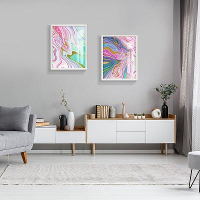 China Customization Frame Unique Abstract Flat Art With Plastic Frame Wall Art Glitter For Home Decoration Painting for sale