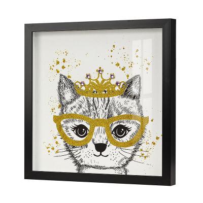 China Factory Price Modern Nordic Wall For Simple Design Art Cat Painting Flat Frame Home Office Decor Art for sale