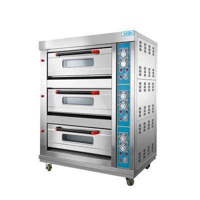 China Commercial Sourcing Commercial Stainless Steel Pizza Baking Oven Gas Deck Oven Factory Outlet Commercial Sourcing 3 Deck 6 Tart Trays Baking Oven Prices gas for sale