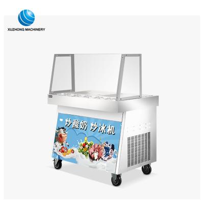 China Automatic Frozen Yogurt Pan Flat Yogurt Fried Ice Cream Roll Production Machine/Fried Ice Cream Fruit Roll Leading For Sale for sale