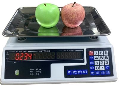 China Kitchen Scales 30kg 40 Kg Electronics Digital Price Calculating Scale 1g Calculating Tabletop Digital Scale for sale