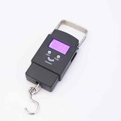 China ABS& 40/50KG LCD Steel Display Hook Electronic Portable Fishing Hanging Scales With Blue Backlight for sale