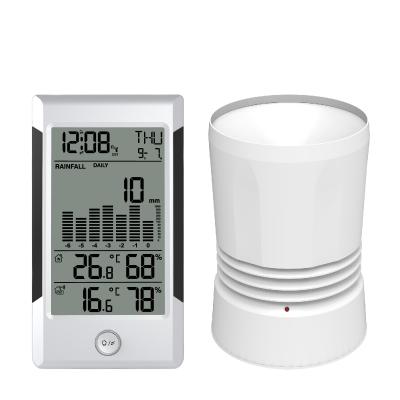 China Household Multifunctional Weather Station Radio Indoor Outdoor With Rain Gauge for sale