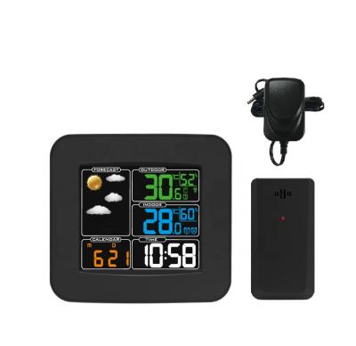 China Wireless Calendars 433MHz RF Barometer Weather Station Clock with Indoor Outdoor Temperature and Humidity for sale