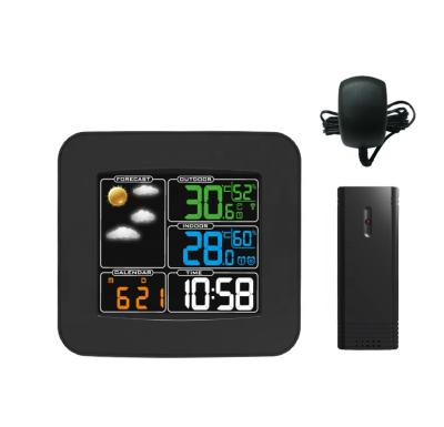 China 433MHz RCC Weather Station Home Wireless Clock with Digital Barometer and Indoor Outdoor Temperature Humidity for sale