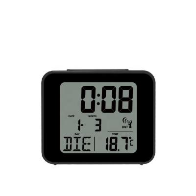 China Mini Calendars Digital Alarm Clock With Radio Controlled And Indoor Temperature For Kid for sale