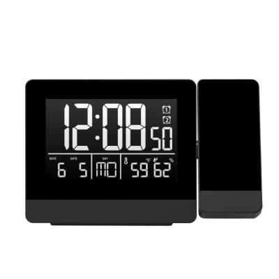 China Calendars Radio Controlled Digital Projection Clock With Indoor Temperature And Humidity for sale