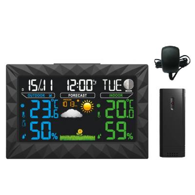 China Wireless Calendars 433MHz ABS Color Weather Station Clock With Indoor Outdoor Sensor for sale