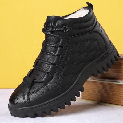 China 2020 Best Hot Selling Deodorization Fashion Men's Winter Ankle Snow Boots Sheep Fur Cow Leather Boots for sale