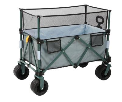 China Easy Carrying Collapsible Outdoor Utility Wagon Heavy Duty Folding Garden Portable Hand Cart with Universal Wheels for sale