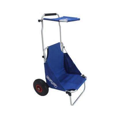 China Portable Easy-carrying Beach Compact Folding Cart  Rubber Oversize Wheels for Sand and Outdoors Beach Trolley With Rubber Wheels for sale