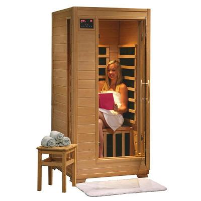 China Computer Control Panel OEM High Quality Outdoor Solid Wood Good Quality Sauna Steam Bath 1 Person High Quality Far Infrared for sale