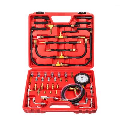 China Auto Repair Tools TU-443 Pressure Gauge Fuel Injection Oil Combustion Pressure Meter Tester Gauge Deluxe Engine Testing Kit System Full 0-140 PSI for sale