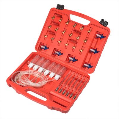 China Universal Car Repairing Tool Kits Diesel Diagnostic Injector 24pcs Common Rail Diesel Engines Flow Meter Adapter Kit for sale