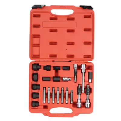 China Universal 24PC Alternator Drop Off Pulley Removal Set Socket Bit Set Garage Service Tool Kit for sale