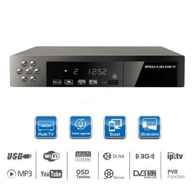 China Auto and manually scan all available digital terrestrial tv dvb t2 decoder and ghana high speed internet radio radio set top box for sale