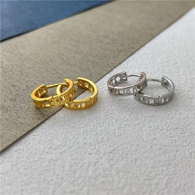 China Fashion high quality factory direct 18K gold silver plated stainless steel rounded tube circle earrings jewelry for sale