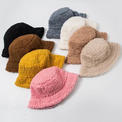 China Picture Women Hat Artificial Fur Hat Faux Fur Winter Solid Warm Female Bucket Hat For Lady Outdoor Women Sunscreen Sun Hat Panama Cap for sale