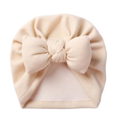 China Cute Casual Newborn Hood Baby Hat Girls Bows Turban Hats Cotton Infant Beanie Baby Cap Accessories Children Kids Hats for sale