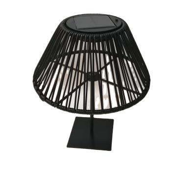 China european style solar powered outdoor table rattan light LED garden use for sale