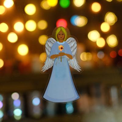 China Small Eve Christmas Lights Wholesale Picture Double Sides Night Light Window Tree Door Stickers Ornament Decoration for sale