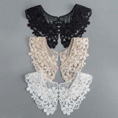 China Sustainable Wholesale Fashion Hollow Out Lace Applique Sew Lace Collar For Clothing for sale