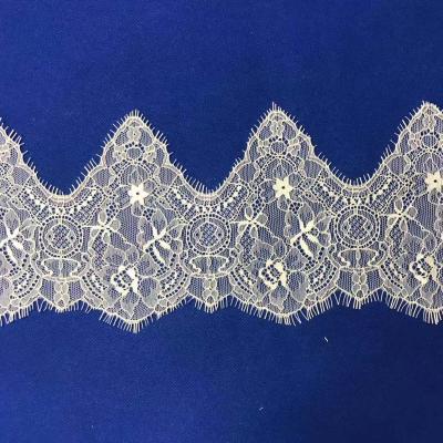 China Sustainable Eyelashes Lace 14.5cm High Quality French Eyelash Garment Trim Lace for sale