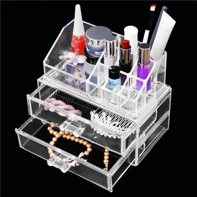 China High quality and cheap custom made clear transparent plastic makeup display stand/acrylic jewelry box large clear acrylic cosmetic storage for sale