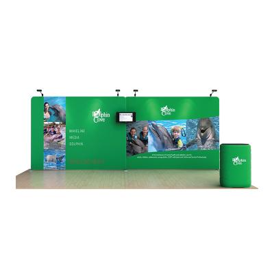 China Aluminum Exhibit Fair Shows Backdrop Exhibition Frame Display Led Backlit Pop Up Wall Exhibitor Racks Expo Rack 10 x 20 for sale