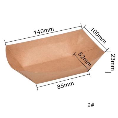 China Kraft Boat Shape Fried Chicken Biodegradable Packaging Trays for sale