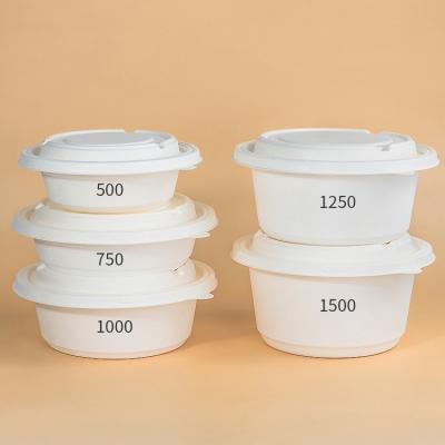 China Round 500ml Virgin White Sugar Cane Oil-proof Pulp Hot Sale Stackable Bowl for sale