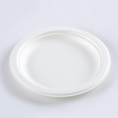 China Best Selling Blank White Round 6inch Sugarcane Pulp Dish For Food for sale