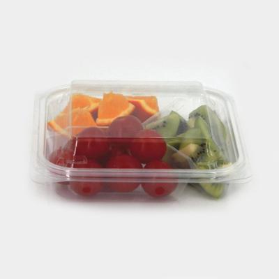 China Disposable Customized Square Blister 3 Compartment Plastic Salad Packaging Box for sale