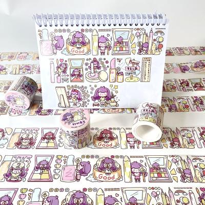 China High Quality Custom Made Decorative Sticker Factory Price Little Girl Label Album Stickers Gift Washi Tape Sticker Roll New for sale