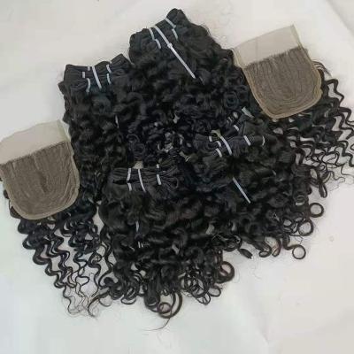 China LetsFly Remy Raw Human Hair Brazilian Deep Wave 100% Deep Wave Bundles With Net Buy 5 Machine Made Wig Closure Piece T Free Gift for sale