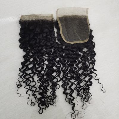 China Letsfly Silky Straight Wave Lace Up Closure 100% Virgin Hair 4x4 Lace Top Closure Brazilian Human Swiss Hair Extensions Free Shipping for sale