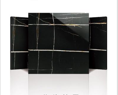 China Glazed Porcelain Tiles Floor 60x60 Super Black Marble Glazed Polished Wall Tiles Porcelain Ceramic Square Tile for sale