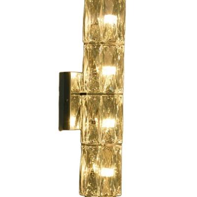 China Length Adjustable Crystal Wall Lamp For Living Room,Luxury Design Indoor Bedside Over Bed Crystal Wall Lamp Decorative Led Wall Gold for sale