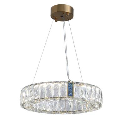 China Wholesale Modern Adjustable Ring Circle Shape Pendant Modern Chrome Color Led Living Room Chandeliers Crystal Chandelier Lights Lamp For for sale