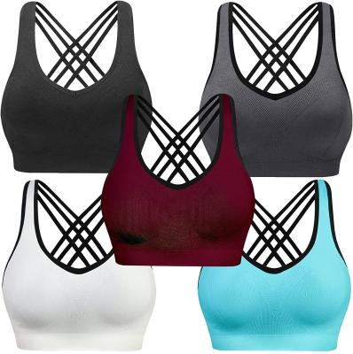 China QUICK DRY Custom Logo Women Workout Gym Activewear High Print Bra Women Racerback Sports Bras for sale