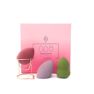 China Best Selling Makeup Sponge Facial 3D Private Label Super Soft Latex Blender Set Beauty Makeup Sponge Free Gift Set for sale