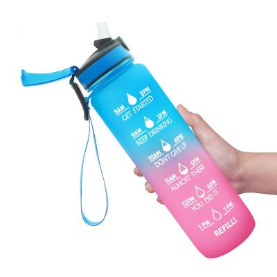 China Viable Water Bottle With Time Marker Gallon Water Bottle 128 Ounce BPA Free Large Capacity Sports Motivation Reusable Water Bottle for sale