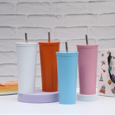 China Wholesale Viable Lean Stainless Steel Tumbler Double Wall Vacuum Mug Coffee Mug Stainless Steel Insulated Water Bottle With Straw And Lid for sale