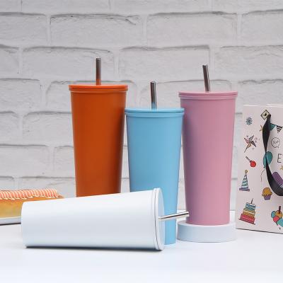 China Sustainable Warehouses Free Shipping 500ml Double Wall Vacuum Stainless Steel Sublimation Blanks Lean Straight White Tumbler for sale