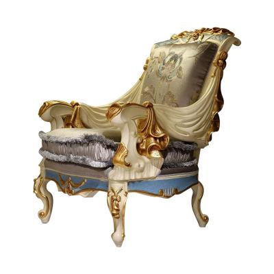 China Custom Wood Hand Carving Luxurious Living Room Furniture Antique Chaise Lounge Armchair for sale