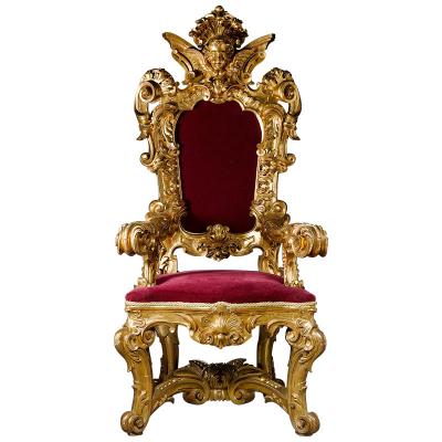 China Manual Solid Wood Carving French Luxury Noble Queen Princess King Armchair Fabric European Style Chair Carved Chair Solid Wood for sale