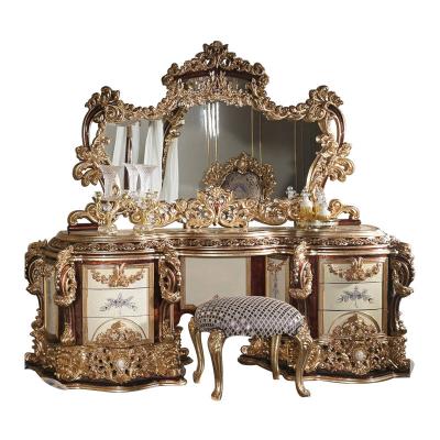 China New Style Antique Manual Solid Wood Carving Solid Wood Carving Handmade High Quality Comfortable Dressing Table Bedroom Dressing Table for sale