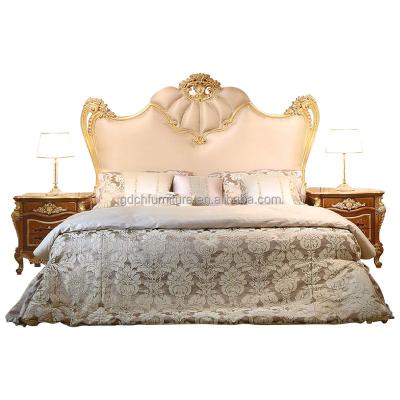 China European bedroom furniture luxury double bed fabric storage bed french solid wood cut out bed king wedding bed for sale