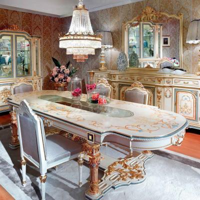 China Hand Carving Handcrafted Style Antique Baroque Hot Sale Classic Solid Wood Carving Luxury Dining Table for sale