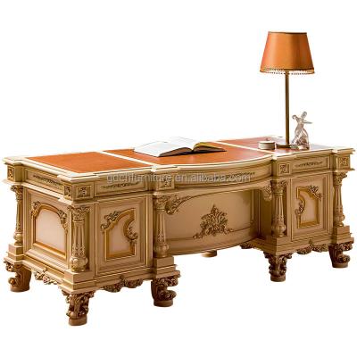 China EUROPEAN Antique Royal Executive Desk Table Executive Office Furniture Solid Wood Classy High End Chic Wood Luxury Carving for sale